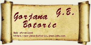 Gorjana Botorić vizit kartica